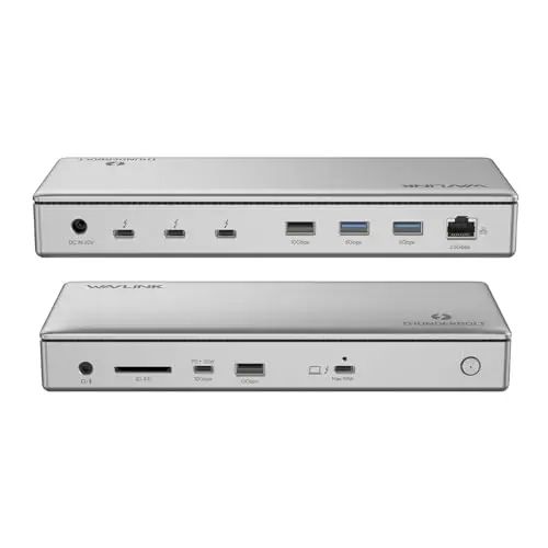 WAVLINK Station d'accueil Thunderbolt 4 12-en-1,98W PD,Simple écran 8K ou Double écran 4K pour MacBook Pro/Air Thunderbolt 4/3,USB-C/USB 4 Windows