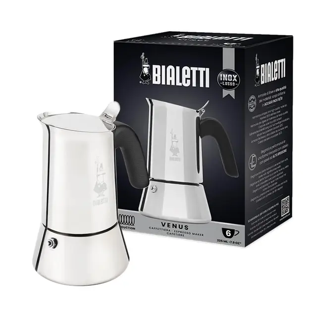 Bialetti Venus Induction Cafetière Moka 6 Tasses