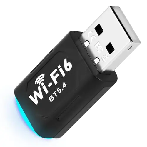 Clé WiFi 6, USB Double Bande, 5GHz/2.4GHz, Adaptateur USB WiFi, Dongle WiFi Prêt à l'emploi, 2 en 1 Bluetooth Clé WiFi, Dongle 2 en 1 WiFi 6 et Bluetooth 5.4 pour PC Windows 10/11