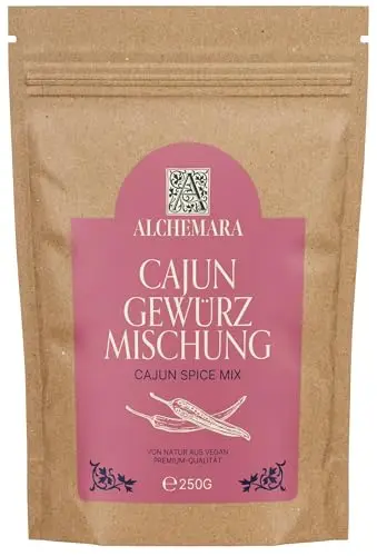 Cajun Mélange Alchemara (250g) – Mélange d’Épices Cajun – Épices Délicatement Séchées Idéales pour la Cuisine – Épices Aromatiques