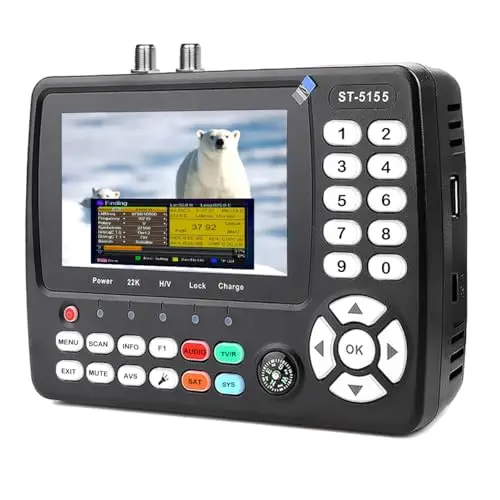 ST-5155 Pointeur Satellite DVB-S2/S/S2X/T2/T/C Combo, Détecteur de Signal TV par Satellite H.264/265 10bit, Recepteur Satellite avec Unicable/Scr/Dcss