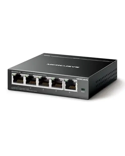 Mercusys MS105GS-M2 Switch 2.5 Gigabit 5 Ports 2.5Gbps, Ethernet, RJ45, Metal Case, Plug and Play, 2.5G NAS, 2.5G Server, Gaming Computer, 4K Video