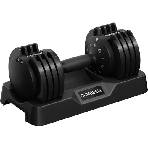 Yaheetech Haltère Réglable 12/25 kg de Musculation 5 en 1 Ensemble d'Haltères à Charge Variable avec Base de Rangement pour Entraînement Fitness Gym à Domicile Bureau