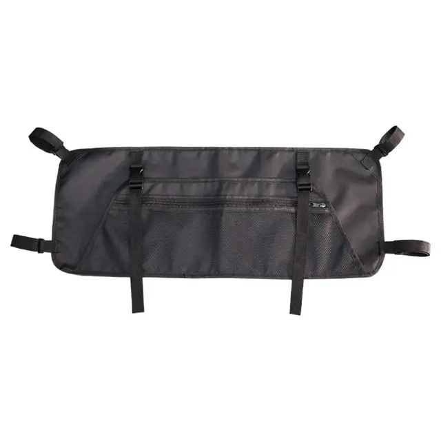 Faltbarer Wagen Seitenpoches Camping - 600D Oxford Schwarz Großes Seitenfach 70x28cm | Verstellbarer Riemen Waschbar | Zubehör Für Bollerwagen Gartenkarre Picknick Angeln