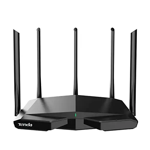 Tenda 6E WiFi Router, AXE Tri-Band Gaming Router 5700Mbps, Gigabit Ports (6G/5GHz: 2402Mbps, 2.4GHz:861Mbps), 5 Antennas 6dBi, CPU 1.7GHz, VPN, Wi-FI+ Mesh for AR/VR/Steam 4K/8K - RX27 Pro