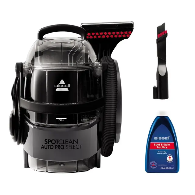 BISSELL SpotClean Auto Pro Select, nettoyeur pour moquettes et tapis, élimine les éclaboussures et les dégâts laissés par les animaux sur les tapis, les moquettes, les tissus d'ameublement, 3730N