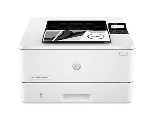 HP LaserJet Pro 4002dw 2Z606F, Imprimante monofonction A4, Impression Recto Verso Automatique en Noir et Blanc, 42 ppm, USB, USB Host, Wi-FI, Gigabit Ethernet, Smart, Blanche