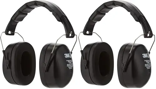 3M Kapselgehörschutz 90563E, Zusammenklappbarer Ohrenschützer, Bequemer Gehörschutz empfohlen für Geräuschpegel zwischen 94 bis 105 dB, noir, 1 pièce