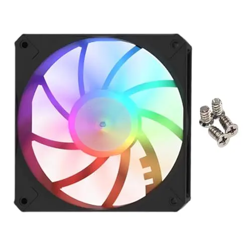RGB PC Gehäuselüfter 120mm – Leiser Hochleistungs Kühlventilator | 12V 4Pin PC Lüfter Mit LED Beleuchtung | Computer Gehäuse Kühler Für Desktop Office Luftzirkulation