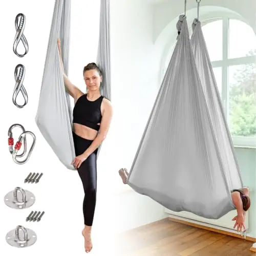 Yosana Hamac | Kit Complet avec Fixation | Sécurité testée jusqu'à 300 kg | Tissu Nylon de Haute qualité 5m x 2,6m