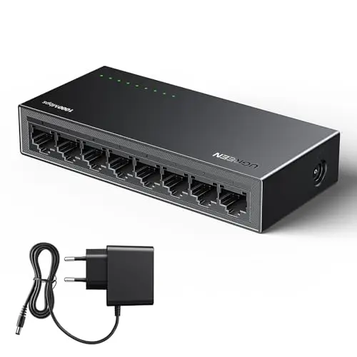 UGREEN Switch Ethernet Gigabit 8 Ports RJ45 Hub Réseau Splitter Multiprise 10 100 1000Mbps Idéal pour Bureau et Maison Plug Play Compatible avec PC Routeur TV Caméra