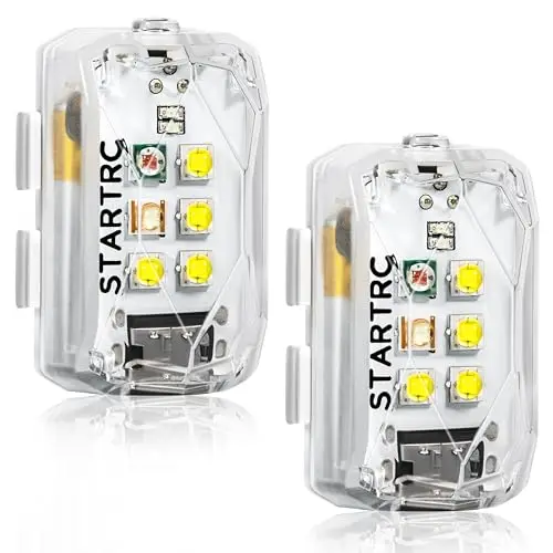 STARTRC Lumière Stroboscopique,Lampe LED Flash Rechargeable Anti-collision Nuit De Drone De La FAA,Pour DJI Mini,Mavic,Phantom,Inspire,Accessoire De Drones Matrice,Sacs À Dos,Cyclisme,Extérieur(2pcs)