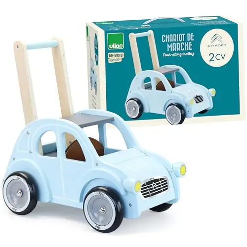 Vilac - Chariot de Marche Citroën 2CV - Trotteur en Bois - Bébés 10 Mois+