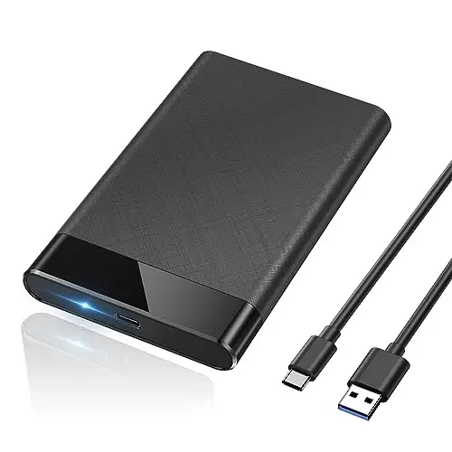 POSUGEAR Boitier Disque Dur 2,5", 6Gbps USB C 3.1 Gen 2 Boitier Externe Disque pour SATA HDD et SSD de 2,5'' et 7mm/9.5mm, Boitier SSD accélération UASP&Trim, sans Outils, Câble USB C 3.1 Inclus-Noir