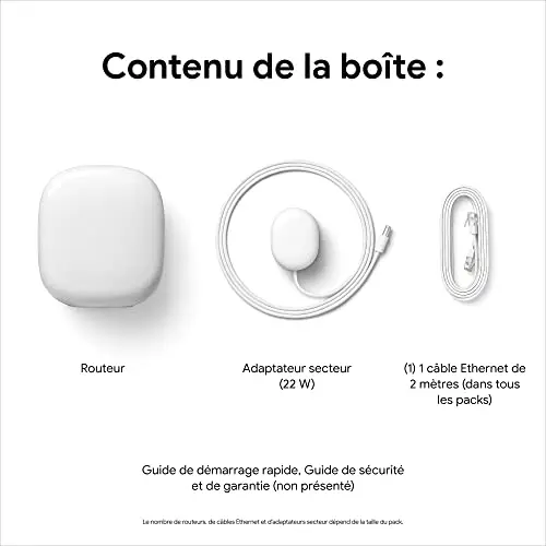 Nest Wifi Pro - Système Wi-Fi 6E Fiable Pour la Maison - Débit Rapide Dans Chaque Pièce - Routeur Pour Réseau Maillé - Neige, x2