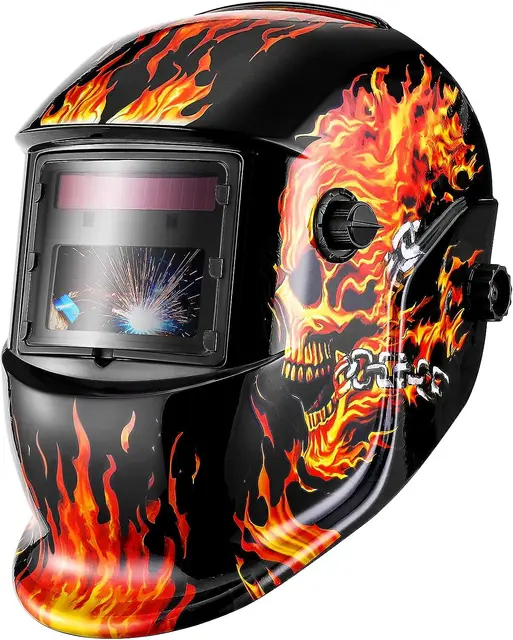 DEKO Masque Soudure: Grand écran de Vue Auto Darkening Casque de Soudage à énergie Solaire, avec Batterie Remplaçable, Longue Durée de Travail pour TIG MIG Arc Grind