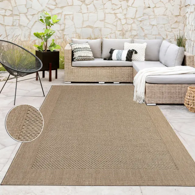 Paco Home Tapis d'extérieur Beige