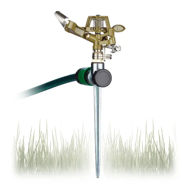 Relaxdays, vert Arroseur circulaire aspergeur pelouse, jardin pulvérisateur, arrosage uniforme jusqu’à 700 m² 15 m 360