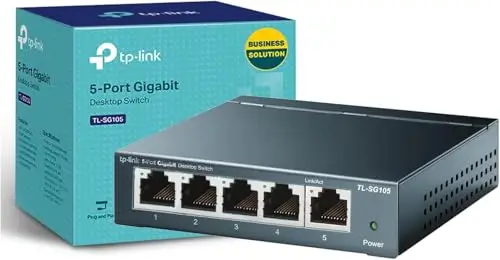 TP-Link Switch Ethernet Gigabit 5 Ports RJ45 Metallique 10/100/1000 Mbps, IGMP Snooping, Switch RJ45 idéal pour étendre Le réseau câblé pour Les Bureaux à Domicile, TL-SG105
