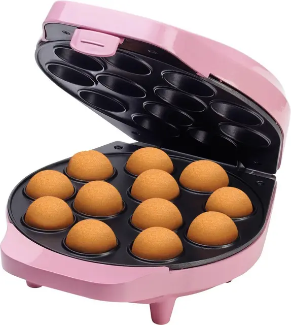 Bestron Appareil à cake-pops au design rétro, Sweet Dreams, Revêtement antiadhésif, 700 W, Rose pour Salle à manger