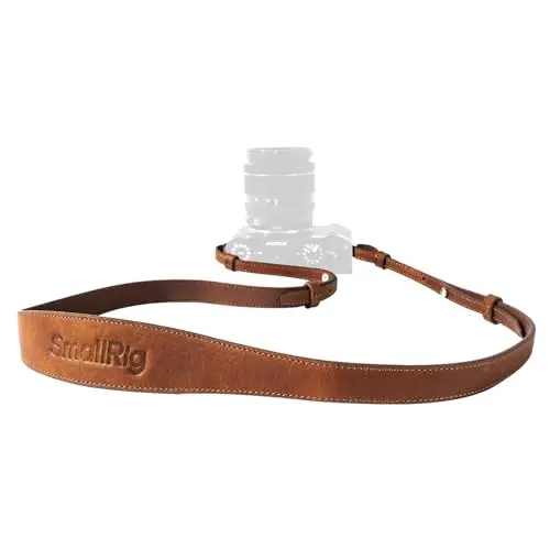 SMALLRIG Bandoulière Universelle en Cuir pour Appareil Photo Reflex Numérique, Réglable de 100 à 110 cm (39 à 43 pouces), Charge Max.10 kg, Support d'Epaule Ergonomique pour vlogging