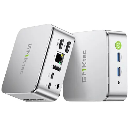 GMKtec Mini PC Ryzen 5 3500U (Beats N150, jusqu'à 3.7GHz), 16 Go RAM 1To M.2 SSD, Mini Ordinateur avec 2.5G LAN, Triple 4K Display (HDMI/DP/Type C), Micro PC pour Office, Gaming