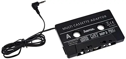Hama Adaptateur Cassette Automobile (pour Smartphones, lecteurs MP3/CD, Jack 3,5 mm, Car Cassette Adapter) Noir
