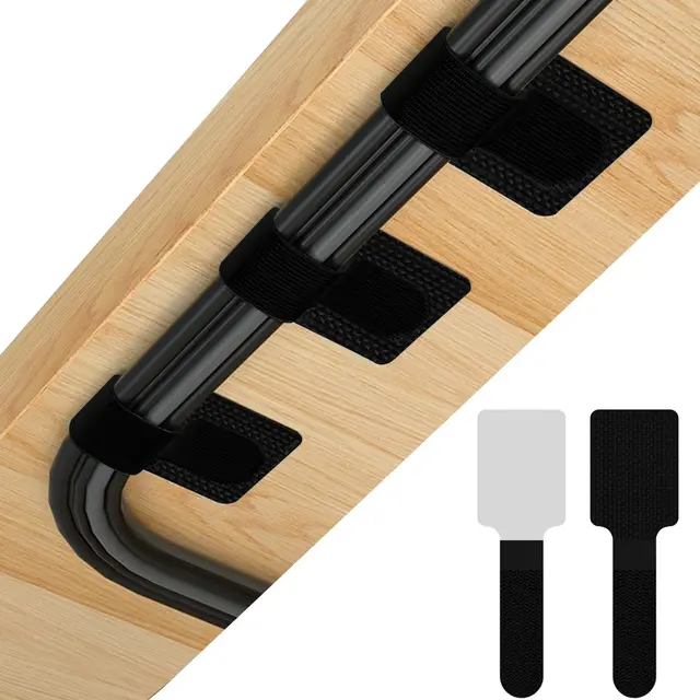 Redamancy Kit de Gestion des Câbles sous Bureau,60 Bandes Réutilisables Cable Management, Adhésif Fort, Organisation Câble Écologique, Anti-Dérangement pour Bureau/Maison