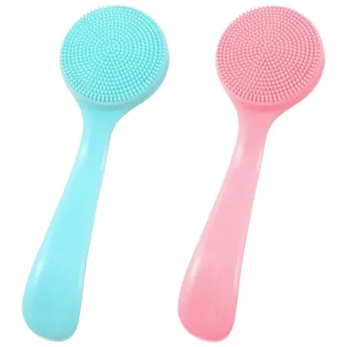 Oruola Lot de 2 brosses de nettoyage et d'exfoliation pour le visage, poils doux et imperméables en silicone, convient pour homme et femme