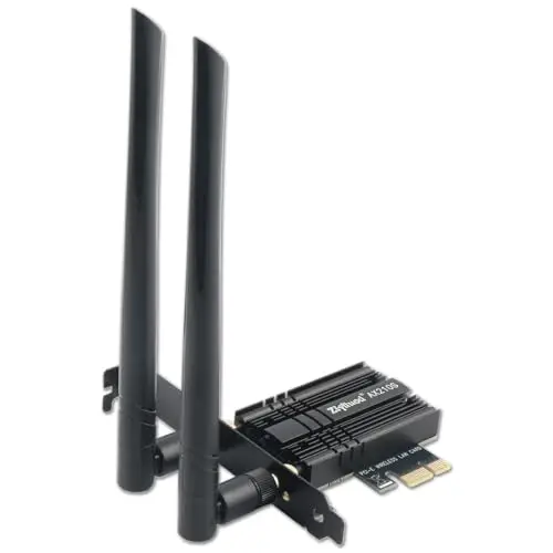 Carte WiFi 6E Intel AX210 PCIe - 5400Mbps Tri-Bande 6G/5G/2.4G (160MHz), Bluetooth 5.3, Adaptateur sans Fil Ultra-Latence avec Support Low Profile pour Gaming, Windows 11/10 (64 Bits) Uniquement