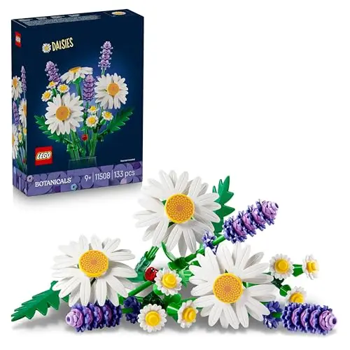 LEGO Botanicals Marguerites - Bouquet de Fleurs Artificielles - Marguerites & Lavande - Décoration Chambre d'enfant DIY - Cadeau d'anniversaire pour Fille 9 Ans ou Adulte Passionné.e de Plantes 11508