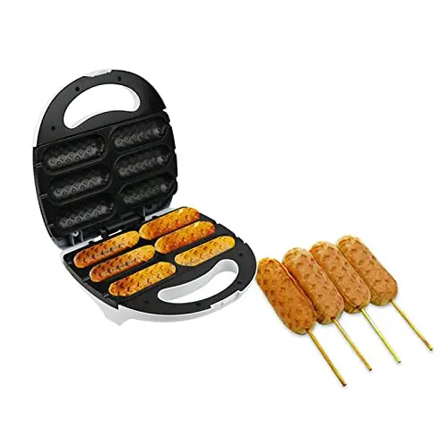 Hotdog Gaufrier 750W Waffle Corn Dog Maker French Muffin Hot Dog Machine Non Stick Corn Dog Machine (Prise UE 220-240V)