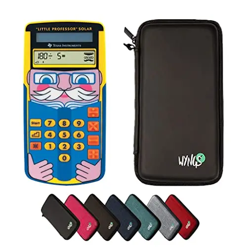 TI-Little Professor avec Housse de Protection WYNGS Incluse Noir - Entraîneur de Calcul Interactif - Pack de Base
