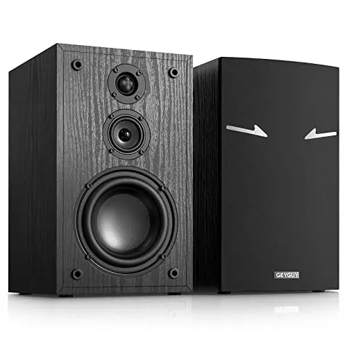 Enceintes Hi-FI Passives d'Étagère, Paire d'Enceintes Stéréo à 3 Voies, Haut-Parleur stéréo 2.0 240W, woofer de 5,25", Basse fréquence 48 Hz, Son Surround
