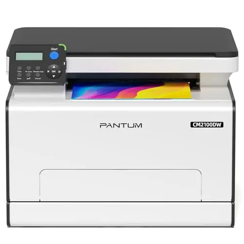 PANTUM CM2100DW Imprimante Laser Couleur Multifonction 3en1 Impression/Copie/Scan, Impression Recto-Verso Automatique, WLAN/Net/USB, 20ppm, pour la Maison et Le Bureau