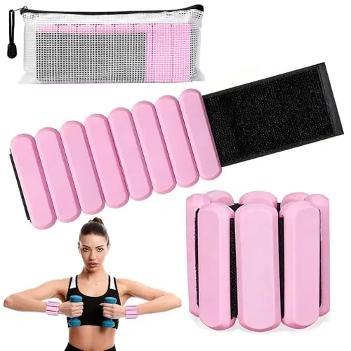Zorplex 2 Pièces Poids de Poignet, Poids de Cheville Réglables (0,45 kg chacun), Bracelets de Lesté pour Yoga, Pilates, Danse, Barre, Cardio, Aérobic, Marche, Jogging et Entraînement Fitness