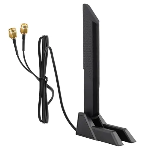 WLAN Antenne WiFi 6E Carte PC Tri-Bande 2.4GHz 5GHz 6GHz avec Base Magnétique pour Ordinateurs de Bureau Gaming Routeur ASUS MSI B650 B760 B550 2.4g/5g/5.8g/6g WLAN Amplifiers Magnetic Base Folding