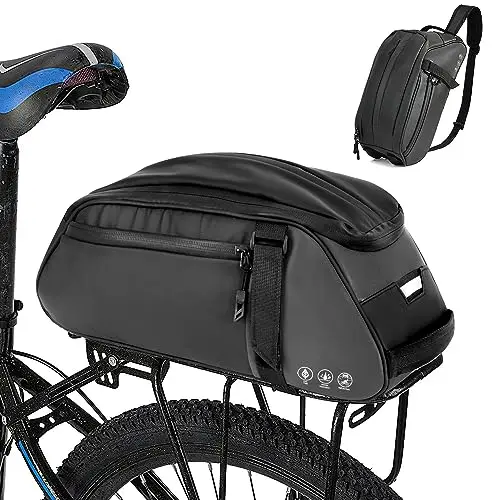 Sac de toit réfléchissant pour vélo, siège arrière résistant à l'eau pour sacs de vélo avec porte-bagages 8L multi-poches arrière