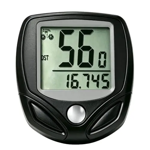 Compteur Vélo sans Fil 19 Fonctions,Ordinateur de Vélo sans Fil Étanche IP54,Compteur Velo avec Écran LCD,Démarrage Arrêt Automatique,Wireless Cycling Odometer pour VTT Vélo de Route