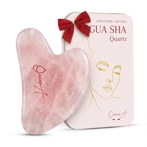 Gua Sha Visage et Corps | Pierre Quartz Rose Premium | Massage Anti Ride & Drainage Lymphatique | Guasha | Gasha | Face Shaper | Affiner Le Visage [OanovA]