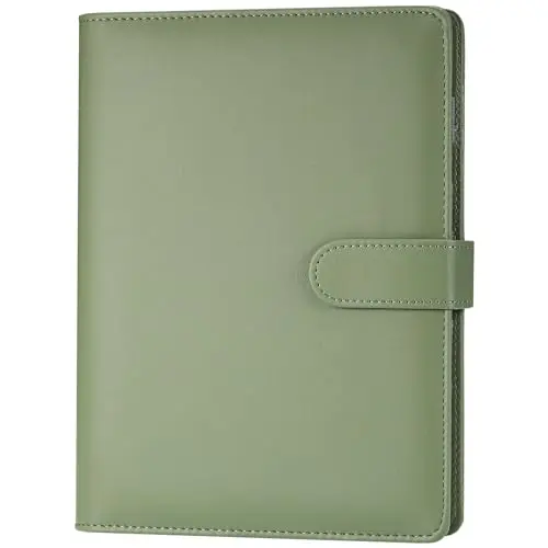 JIANTA Classeur à Anneaux A5 en Cuir Synthétique - Couverture Rechargeable 6 Anneaux pour Papier de Remplissage, Classeur Budgétaire pour Voyage, Travail (Papier Intérieur Non Inclus)