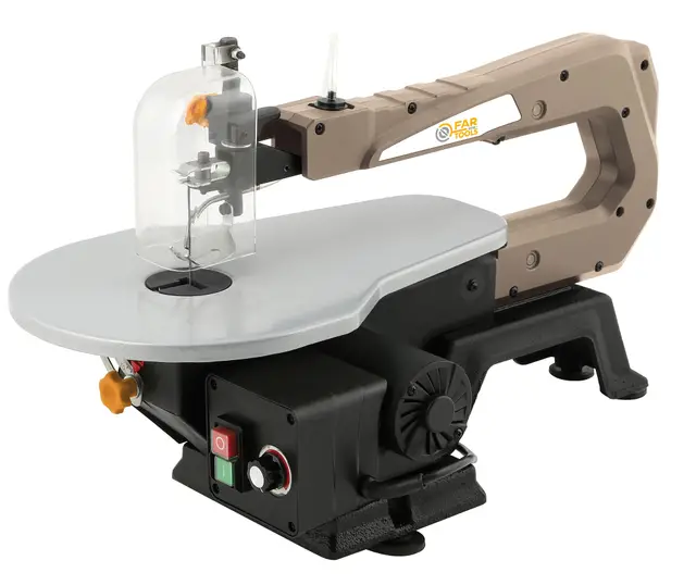 Fartools One Scie à chantourner 120W, table 413x253mm inclinable 45°, vitesse variable 400-1600tr/min, capacité coupe 405x50mm, livrée avec 3 lames