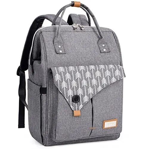 Lekebaby Sac à langer à porter comme un sac à dos avec matelas à langer Motifs flèches Gris