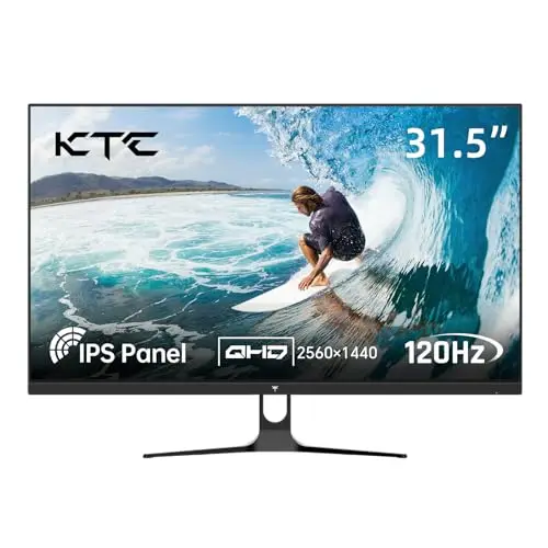 KTC Écran PC 32 Pouces QHD | 2K@120Hz (OC) | Blanc | Dalle IPS | ΔE<2, 99% sRGB, 85% DCI-P3 | VESA 100×100 | Faible Lumière Bleue | HDR10 | HDMI, DP | Moniteur pour Bureau, Design, Étude et Loisirs