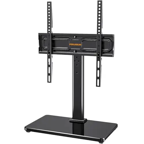 PERLEGEAR Support TV sur Pied Pivotant pour Téléviseurs 24-55/60 Plats et Incurvés jusqu'à 45 kg, Pieds TV Réglables en Hauteur & Support TV Stable, Pied TV Universel Max.Vesa 400x400 mm