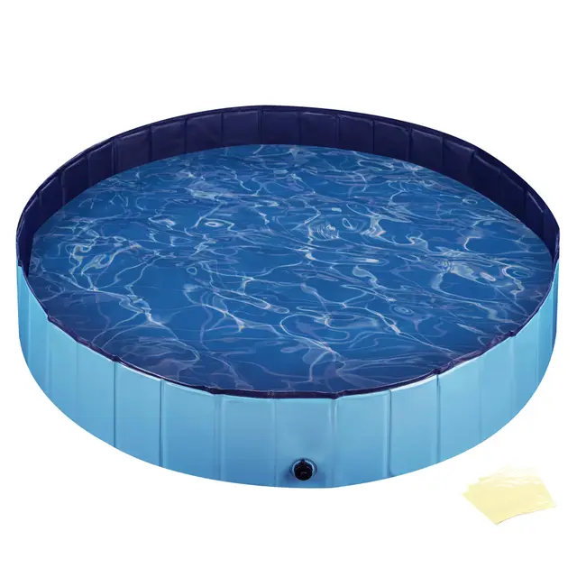 Fudajo Piscine pour Chien – Ø 160 cm, Hauteur 30 cm – Pliable, en PVC – Piscinette Pataugeoire Baignoire Pliable pour Animaux de Compagnie