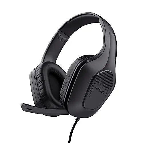 Trust Gaming GXT 418 Rayne Casque Gaming Léger pour PC Xbox PS4 PS5 Switch Mobile, Transducteurs 50 mm, Audio Jack 3.5 mm, Câble de 2 m, Casque Gamer Filaire Over-Ear avec Micro, Noir
