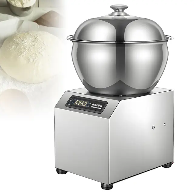 Elektrische Teigknetmaschine, 8 kg / 5 kg Fassungsvermögen (Optional), bidirektionales Kneten mit Glasdeckel und Touchpanel, geeignet für Gewerbe und Haushalt Digitaldisplay-5kg