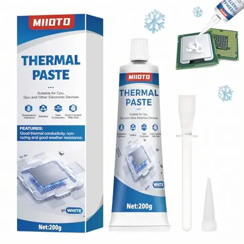Miioto Thermal Paste, 200g Pâte Thermique Processeur, Pâte Thermique, Résistance à Haute Température, Adaptée aux Réfrigérateur de Camping-Car, Produits électroniques, Refroidissement du Processeur
