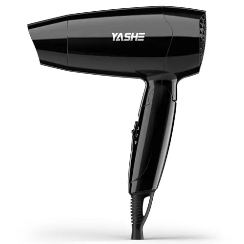 YASHE Mini Sèche-Cheveux Pliable de Voyage 1200W Noir